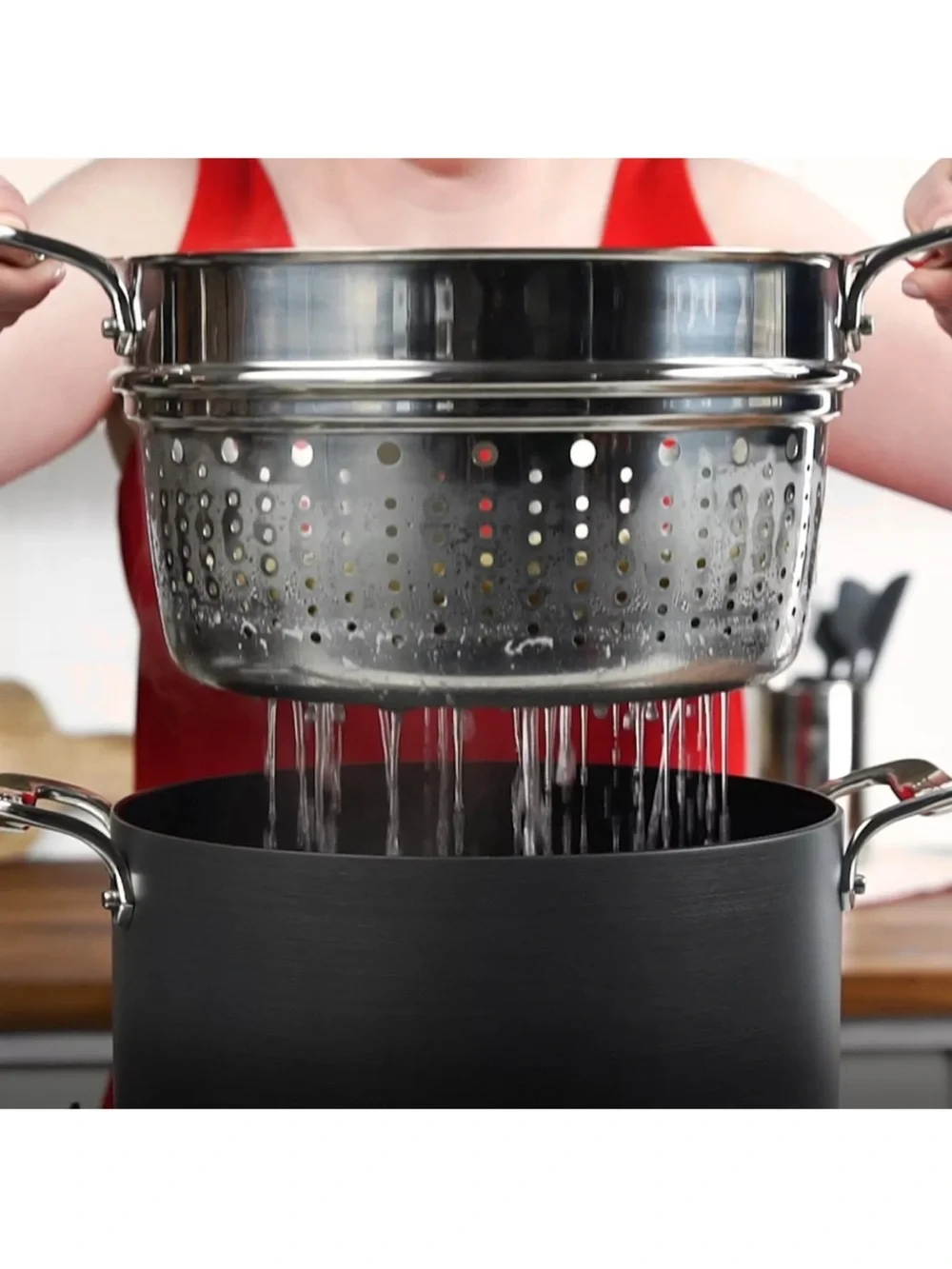All-Clad Stainless Steel 7 qt. Strainer/Steamer Insert